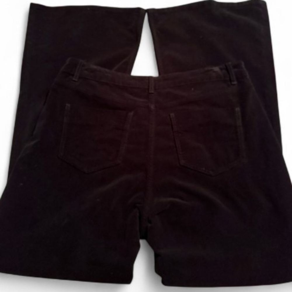 Retro Black 14 Velvet Flare Bell Leg Boho Hipster Midrise Jeans New - Picture 4 of 6